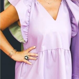 Chic Lavender Ruffle Dress